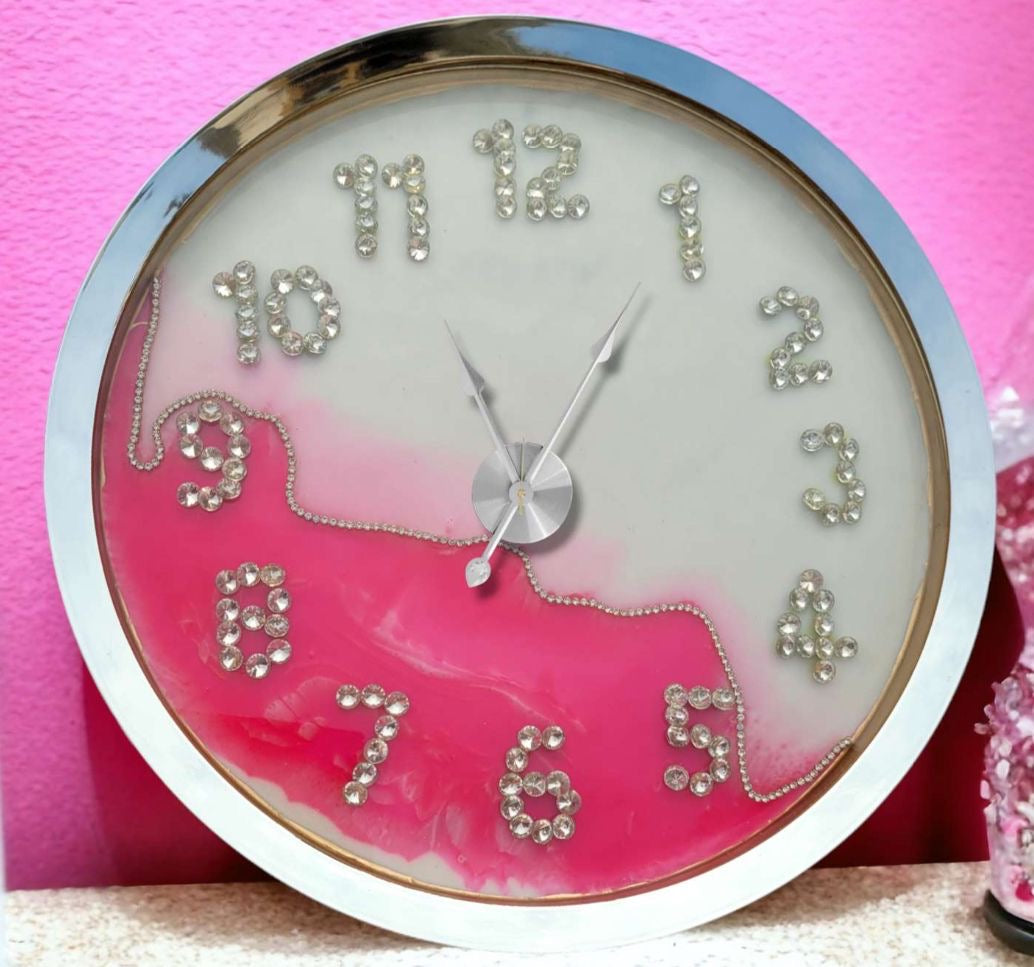 Pink resin wall clock