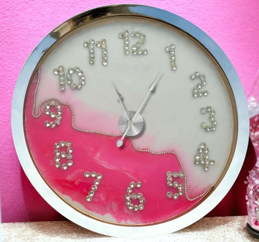 Pink resin wall clock