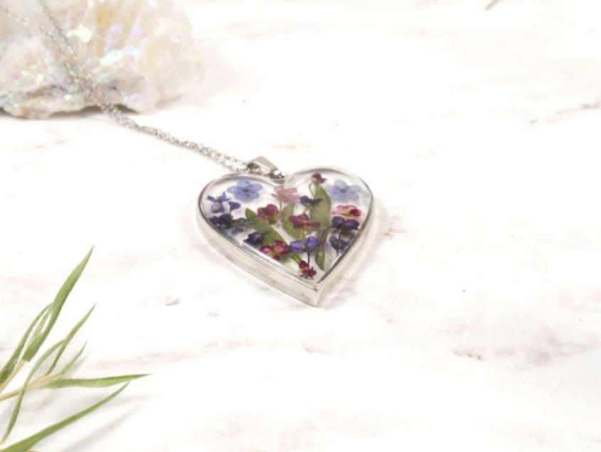 Resin Heart-Shaped Necklace