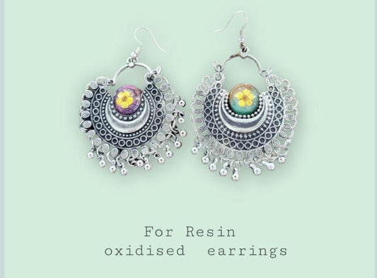 Resin Oxidised Ear Rings