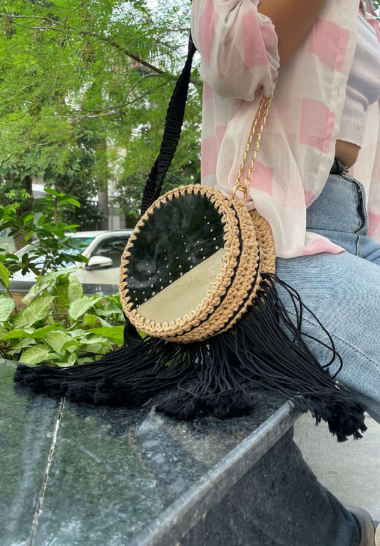 Black Macrame Purse