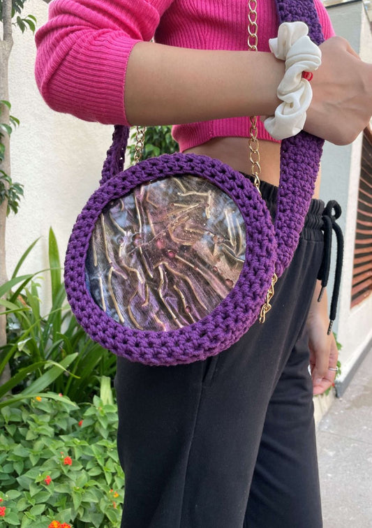 Purple Round Purse